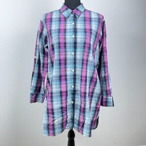 DKNY Womens Plaid Sleepwear w/Pockets Medium